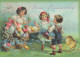 PÂQUES ENFANTS ŒUF Vintage Carte Postale CPSM #PBO346.FR - Ostern