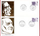 Lot De 6 FDC Personnages Célèbres 1985. J.P. Sartre, F.Mauriac, V.Hugo, J.Romains, R.Rolland, R.d'Orgelès. N° 2355/60. - 1980-1989