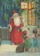 SANTA CLAUS CHILDREN CHRISTMAS Holidays Vintage Postcard CPSM #PAK372.GB - Santa Claus