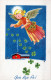 ANGELO Natale Vintage Cartolina CPSMPF #PKD411.IT - Angels