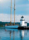 72886337 Mystic_Connecticut Schooner Brilliant Brant Point Lighthouse Segelyacht - Autres & Non Classés