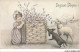 AS#BFP1-0668 - ILLUSTRATEUR -V.K. Vienne - Joyeuses Pâques - Fillette, Teckel, Mouton DASHUNG - Vienne