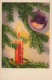 Feliz Año Navidad VELA Vintage Tarjeta Postal CPSMPF #PKD006.A - Nieuwjaar