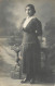 Souvenir Photo Postcard Elegant Woman Coiffure Dress - Photographs