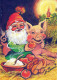 BABBO NATALE Buon Anno Natale Vintage Cartolina CPSM #PBL306.IT - Santa Claus