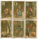 Lot 6 Chromos Enseignes Boucher Savetier Boulangère Apothicaire Cabaret Remouleur - Autres & Non Classés