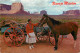 Indiens - Navajos - Arizona - Monument Valley - A Navajo Girl And Her Means Of Transportation - Chevaux - Carte Dentelée - Indios De América Del Norte