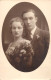 Souvenir Photo Postcard Elegant Couple Flowers Coiffure - Photographs