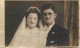 Souvenir Photo Postcard Wedding Bride Groom Glasses - Noces