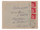 Lettre Saint Denis 1934 Seine Saint Denis Paire Type Paix 50 Centimes + 1 Schaffhausen Suisse - 1932-39 Paix