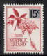 NORFOLK ISLAND 1966 SURCH DECIMAL CURRENCY " 15c ON 1s.1d CARMINE-RED"FRINGED HIBISCUS" STAMP  MNH - Ile Norfolk