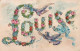 LOUISE + OISEAUX      CARTE EN RELIEF    K F  1861 - Firstnames