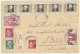 FRANCE 1934 Bande De 5x Timbres Anti-Tuberculeux /LSC Recom. De COURSAN (Aude) à BÂLE Affr. Yv.174, 258, 283, 289 & 296 - Antituberculeux