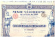 STADE VELODROME DE LA VILLE DE NICE-FONDATION -ANTOINE DUPREZ- ACTION DE CENT FRANCS N°012,228 - 1926 - Sport