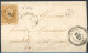 [Document TB] N° 13A, 10c Bistre (type 1) Sur TB Lettre Obl 'PC3067' De St-Fort (rare) Vers Ste Genis. Boite 'B' - 1853-1860 Napoléon III.