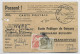 FRANCE TAXE GERBES 10FR+20FR FRANCONVILLE 1953 SUR CARTE POSTALE PAR BALLON DE BELGIQUE PHILIPPEVILLE NAMUR - 1859-1959 Briefe & Dokumente