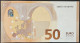 50 Euro Italia S006 H4 - SB8121646975/984/993. Tre Banconote FDS/UNC.  Draghi - 50 Euro