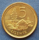 LESOTHO - 5 Lisente 1998 KM# 62 Letsie III (1996) - Edelweiss Coins - Lesotho