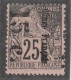 CONGO - N°7b Nsg (1891-92) 15c Sur 25c Noir Sur Rose - Surcharge Verticale - Usados