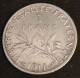 FRANCE - 1 FRANC 1911 - Semeuse - Argent - Silver - Gad 467 - KM 844 - 1 Franc