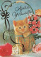 GATO GATITO Animales Vintage Tarjeta Postal CPSM #PAM087.A - Chats