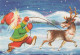 PÈRE NOËL Bonne Année Noël GNOME Vintage Carte Postale CPSM #PBL821.A - Santa Claus