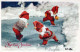SANTA CLAUS Happy New Year Christmas GNOME Vintage Postcard CPSMPF #PKD990.A - Santa Claus