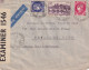 LETTRE. 1 9 1941. AFFRANCHISSEMENT COMPOSÉ. 14,50Fr. PAR AVION. MARSEILLE. POUR NEW YORK. BANDE CENSURE - Oorlog 1939-45