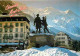 74 - Chamonix - Mont-Blanc - Statue En Bronze De Saussure Et Du Guide Balmat - Automobiles - Neige - Hiver - CPM - Voir  - Chamonix-Mont-Blanc