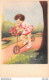 ÉDITION JLP SÉRIE CHARME N°955 - CPA ENFANT FILLETTE LITTLE GIRL TROTINETTE ILLUSTRATION MARGNY - Kindertekeningen