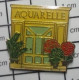 711E Pin's Pins / Beau Et Rare / MARQUES / AQUARELLE FLEURISTE FLEURS PLANTES VERTES BOUTIQUE Par AB Arthus ? - Trademarks