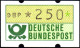 Deutschland Bund ATM 1.1 Hu ZT III Ziffern-Mischtype ATM 250Pf ** Mit Zähl-Nr. + Quittung 30.09.86 Darmstadt 1 - Machine Labels [ATM]