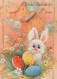 PASCUA CONEJO HUEVO Vintage Tarjeta Postal CPSM #PBO467.A - Easter