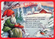 SANTA CLAUS Happy New Year Christmas GNOME Vintage Postcard CPSM #PBA726.A - Santa Claus