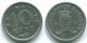 10 CENTS 1971 ANTILLES NÉERLANDAISES Nickel Colonial Pièce #S13414.F.A - Niederländische Antillen