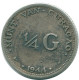 1/4 GULDEN 1944 CURACAO NÉERLANDAIS NETHERLANDS ARGENT Colonial Pièce #NL10656.4.F.A - Curaçao