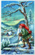 PAPÁ NOEL Feliz Año Navidad Vintage Tarjeta Postal CPSMPF #PKG357.ES - Kerstman