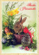 PASCUA CONEJO Vintage Tarjeta Postal CPSM #PBO494.ES - Ostern