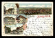 68 - HABSHEIM - CARTE LITHOGRAPHIQUE - HOLZSTRASSE HAUS BUNSCHWIG - GASTHAUS ZUR KRONE - HAUPTSRASSE - GEMEINDEHAUS - Habsheim