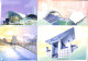 Hong Kong 1997 Landmark Set Illustrated Postcards (4 Cards), Unused Postal Stationary, Art - Bridges And Tunnels - Mod.. - Covers & Documents