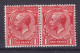 Great Britain 1912 Mi. 128 X, 1 Pence King George V., Horizontal Pair Paare, MH* (2 Scans) - Ungebraucht