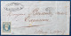 Lettre De Marseille Empire N°15a Bleu Laiteux Oblitéré PC 1896 Belles Marges Tres Frais Pour TARASCON Signé ROUMET - 1852 Louis-Napoléon