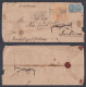 Inde India 1860's Used Registered Cover East India Queen Victoria Stamps, 2 Anna Block Of 4, Lucknow, M-7 Postmark - 1858-79 Compagnie Des Indes & Gouvernement De La Reine