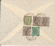 India Air Mail Cover Sent To England 22-2-1931 All The Stamps Are On The Backside Of The Cover - 1911-35 Roi Georges V