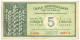 5 DRACME CASSA MEDITERRANEA DI CREDITO PER LA GRECIA 1941 BB/BB+ - Other & Unclassified