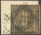 BRAUNSCHWEIG 9b BrfStk, 1857, 4/4 Ggr. Schwarz Auf Gelbbraun, Nummernstempel 47 Auf Briefstück, Links Berührt Sonst Prac - Brunswick