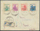 Jugoslawien R-Brief MIF Blockeinzelmarken 336-339 Zagreb Nach Basel - Lettres & Documents