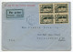 Finland 1947 Airmail Cover; Helsinki To Philadelphia PA; 5m. Porvoo Old Town Hall, Block Of Four; Christmas Seal - Storia Postale