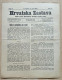 Hrvatska Zastava Pucke Novine Starceviceve Hrvatske Stranke Prava 1908 Br. 38  Croatia Ante Starcevic Newspaper - Otros & Sin Clasificación