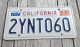 Targa Auto Vintage Americana Stato Della California Del 1992 Originale - Number Plates